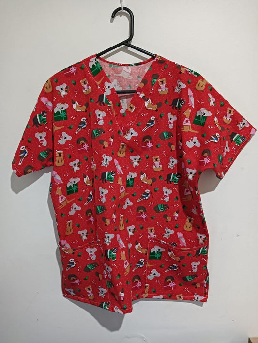 Christmas scrubs Aussie animals